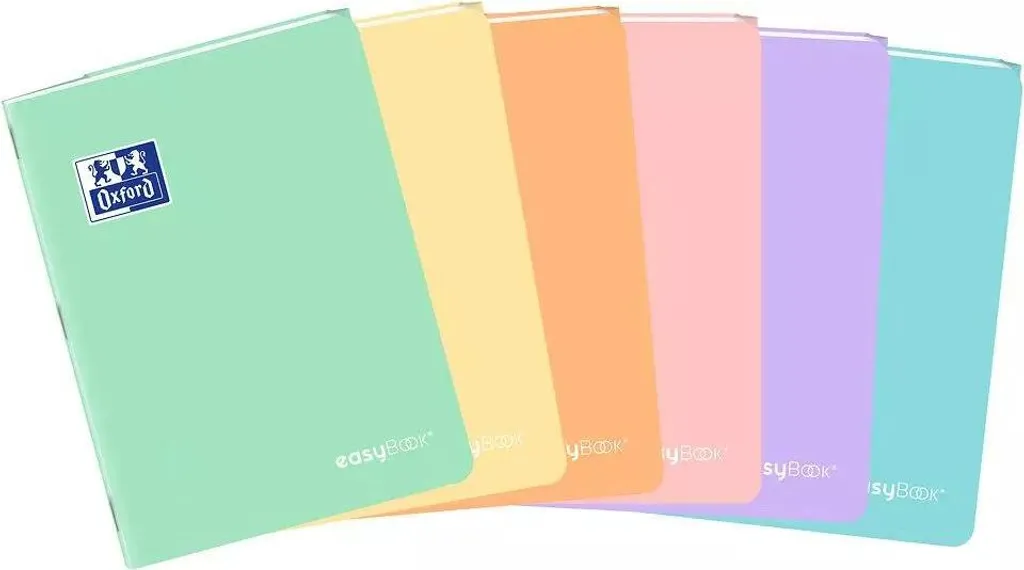 Lot de 8 cahiers agrafés Oxford Easybook A5 60 pages petits carreaux