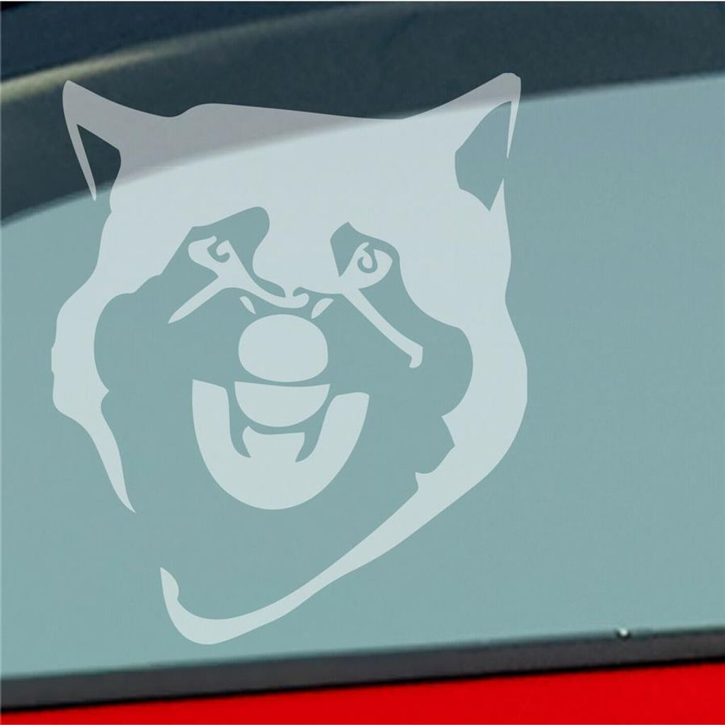 Auto Aufkleber Böser Husky angry Dog Tier Hund 12x10 cm Milchglas Sticker Heckscheibenaufkleber