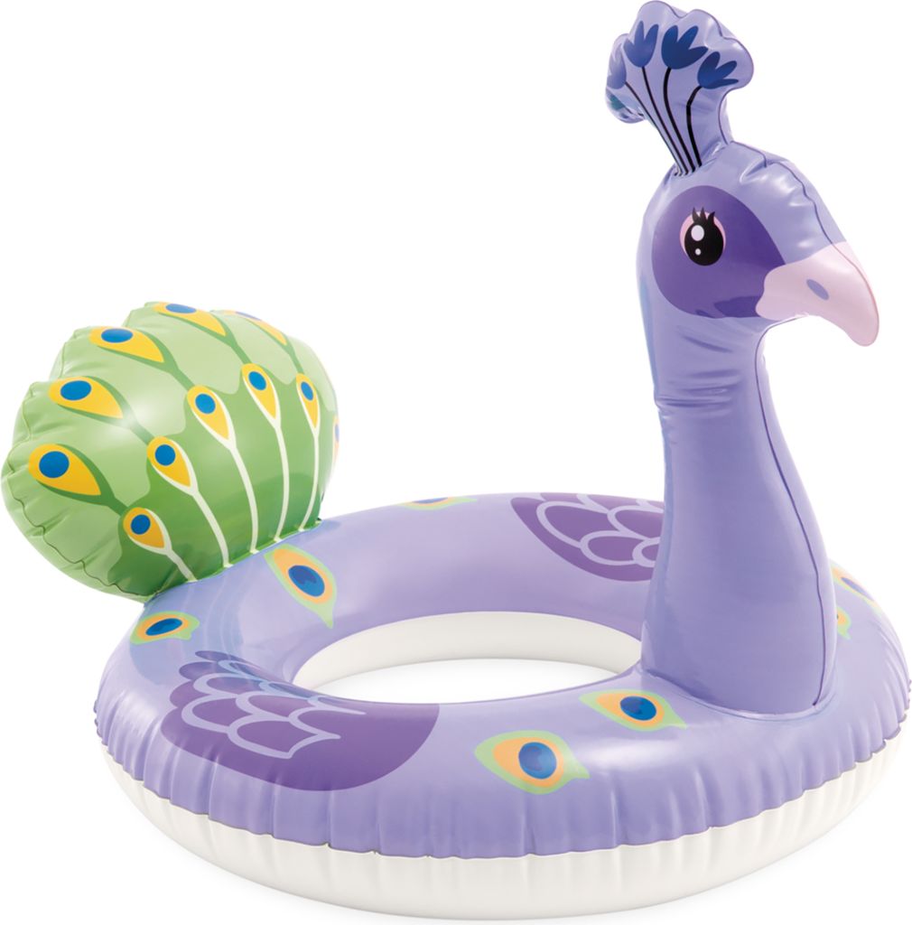 INTEX 59221NP Schwimmring Big Animal für Kinder 3-6 Jahre Vinyl 0,23mm Pool Pfau