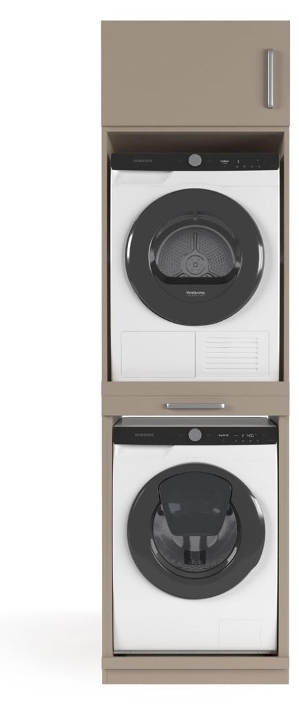 Wasophoogte Waschmaschinen schrank Sydney - waschmaschinen untergestell - waschmaschinen podest - 700(T)*665(B)*2350(H) mm - Taupe