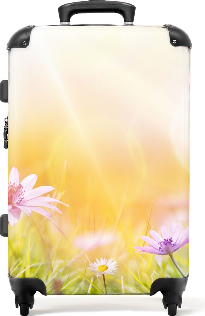 NoBoringSuitcases.com® Großer Koffer - Blumen - Frühling - Produktbild 