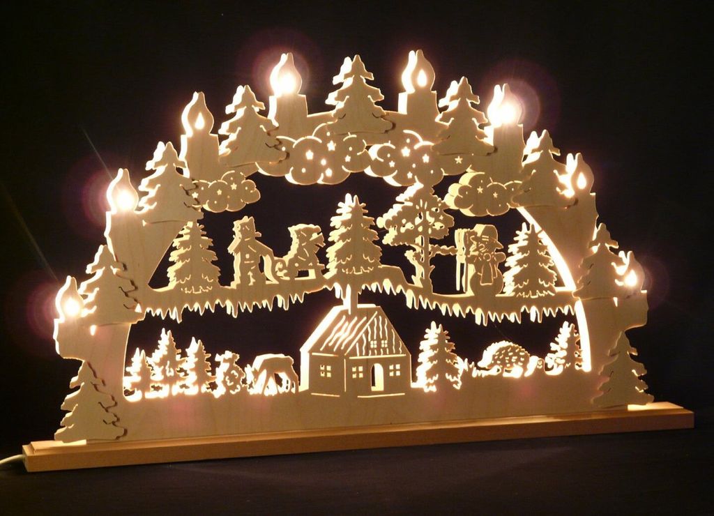 Original Erzgebirgischer Marken Schwibbogen Lichterbogen 70 x 43 cm S70-0_96
