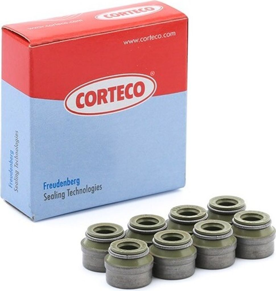 CORTECO Ventilschaftdichtung-Satz 19033984 Einlassseite für VW Transporter V Bus (7HB, 7HJ, 7EB, 7EJ, 7EF, 7EG, 7HF, 7EC) FPM (Fluor-Kautschuk) 7mm