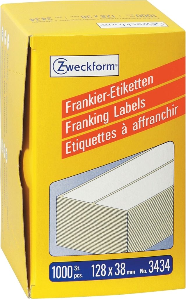 Frankieretiketten 128x38mm doppelt VE=10x1000 Stück