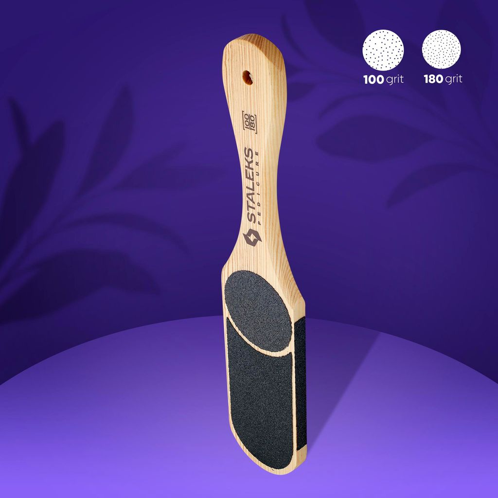 Staleks BEAUTY & CARE 10 Type 3 – ABC 10/3 Fußfeile aus Erle | 60/80/100/120 Grit | Professionelle Pediküre-Feile | Holz Fußraspel für Hornha...