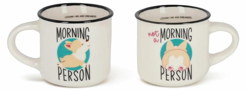 Legami Espresso For Two 2 Coffee Mugs Corgi, 2-tlg., Espressotasse, Tasse, 50 ml, MM0018