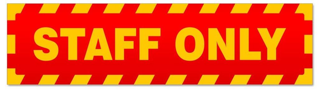 Kiwistar - Autoaufkleber - Rot - 60 x 16 cm - Staff only gestreift - Hinweis Aufkleber Sticker für Auto, Kfz, Fahrrad, PKW, LKW