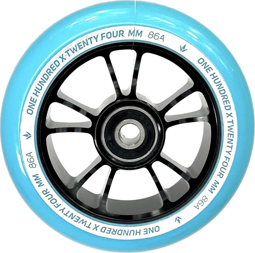 Blunt Stunt-Scooter Rolle Spoked Alloy Core 100mm Schwarz/PU Türkis