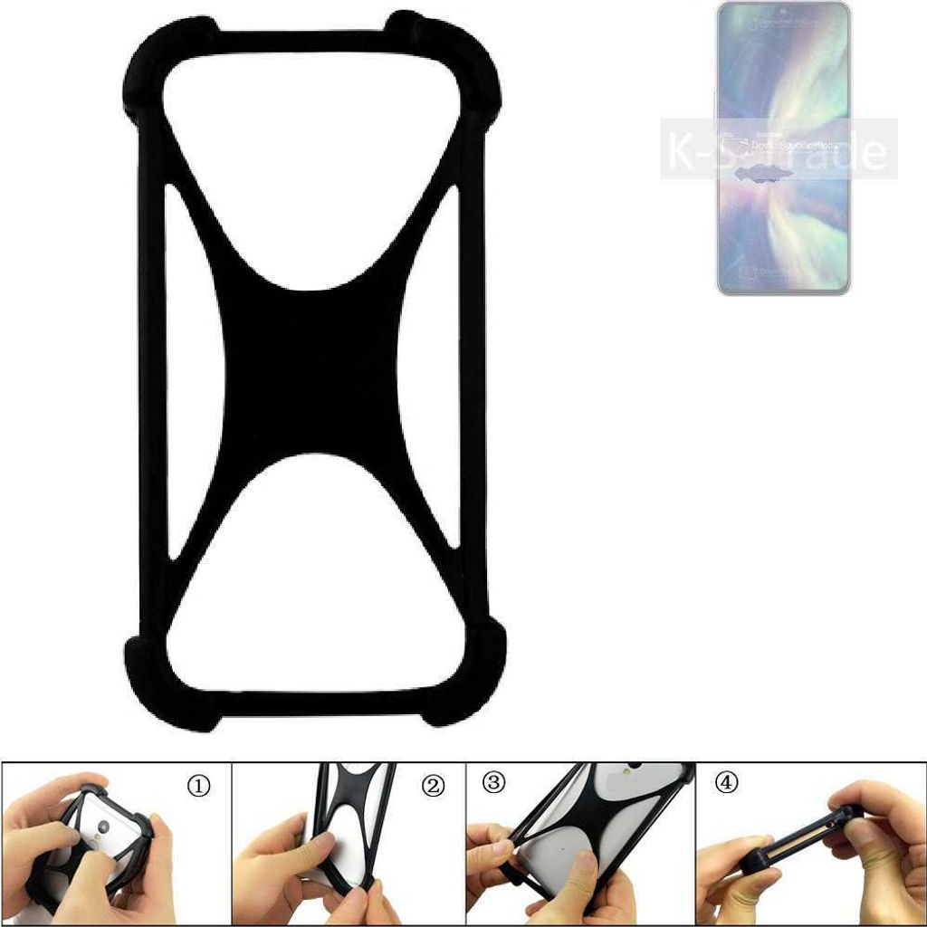K-S-Trade Handy-Hülle Schutz-Hülle kompatibel mit ZTE Axon 40 SE Silikon Bumper TPU Softcase Smartphone Stoßschutz, schwarz