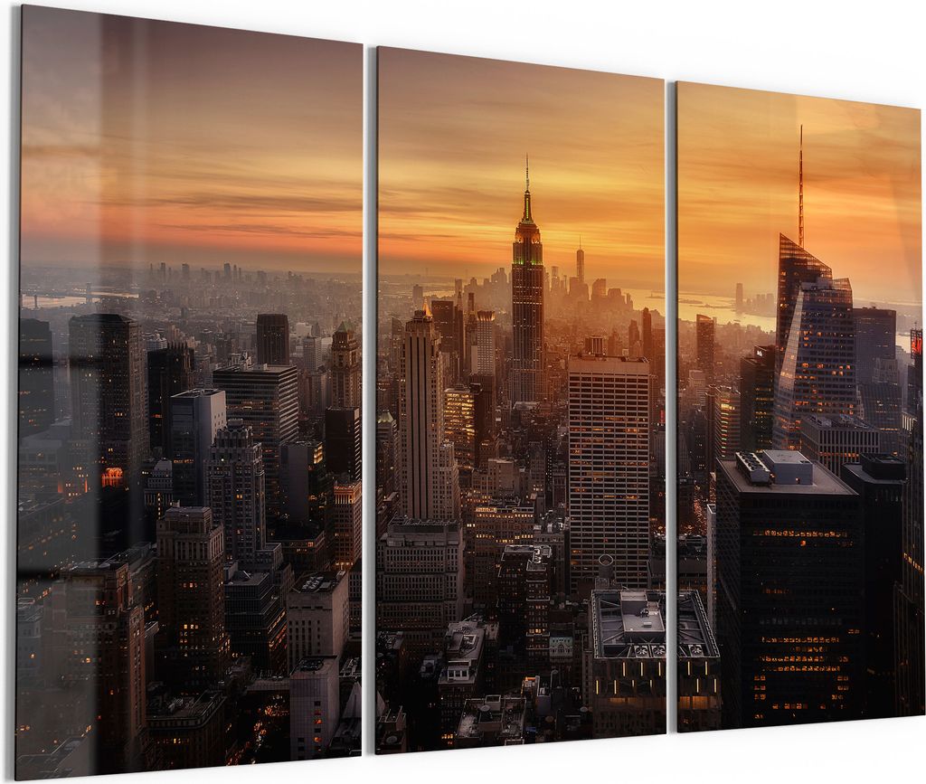 DEQORI Glasbild Echtglas 3x50x100 cm 'Goldene Produktbild 