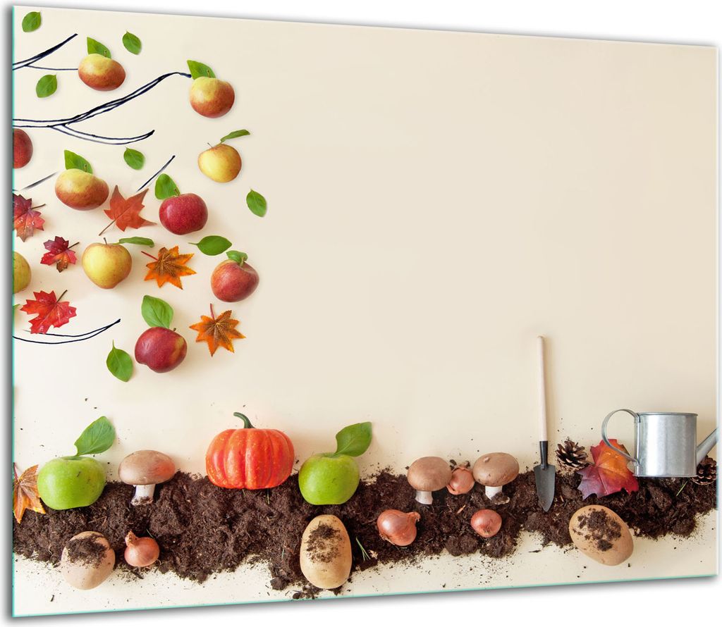Herdabdeckplatten Glaskeramikkochfeld-Abdeckung Spritzschutz Glas 60x52cm Gemüse