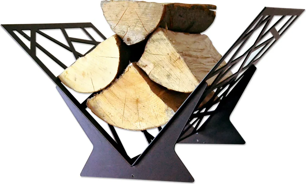 Supporto Decorativo Porta Legna Nero - Crea l'Atmosfera Perfetta