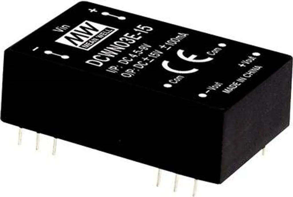 Convertisseur de Tension Isolé DC-DC 3W MEAN WELL DCWN03B-15 DIP24