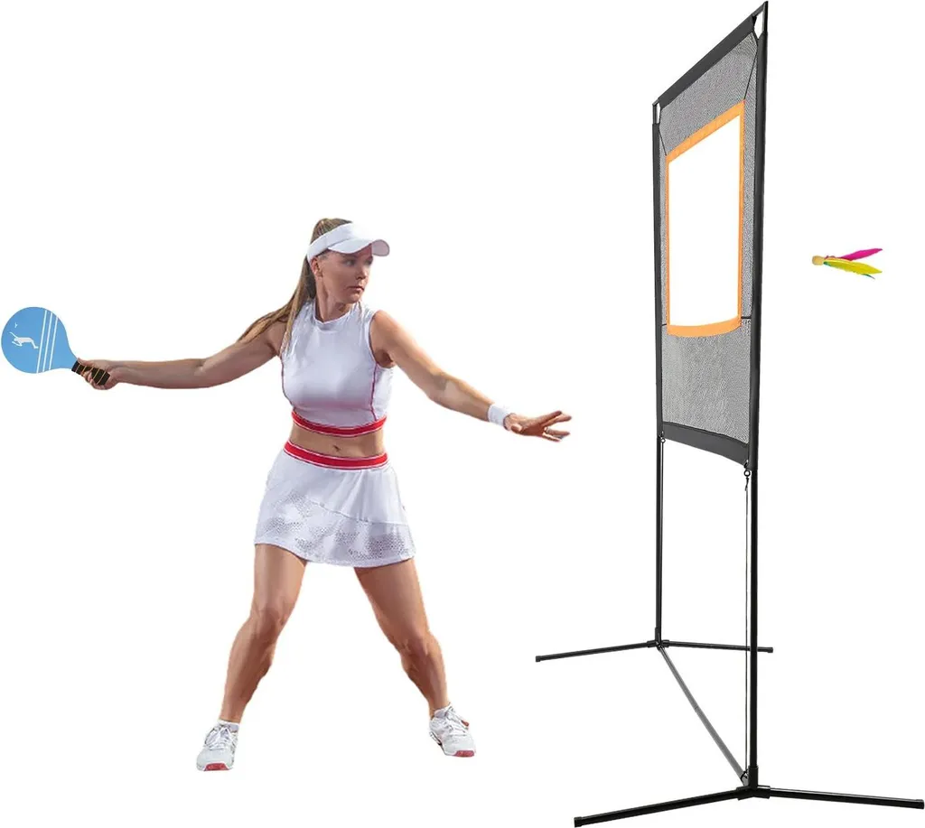 Terrain de badminton mobile avec kit de filet autonome et support inclus
