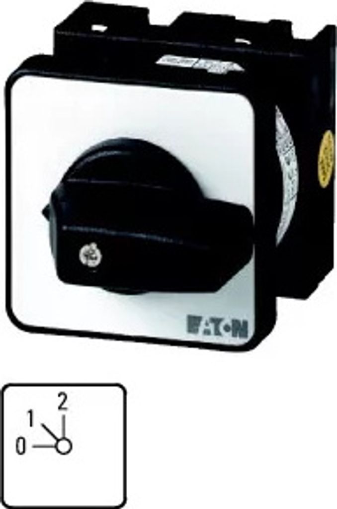 Eaton Stufenschalter, T0, 20 A, Zentraleinbau, 2 Baueinheit(en), Kontakte: 4, 45 °, rastend, mit 0-Stellung, 0-2, Abwicklungs Nr. 8312 011793