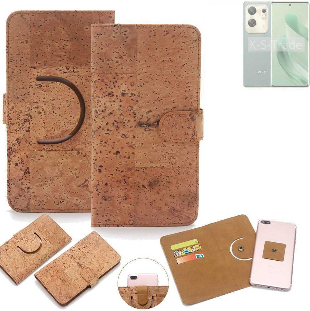 K-S-Trade Handy-Hülle Schutz-Hülle kompatibel mit Infinix Zero 30 4G Handyhülle Schutzhülle Korkhülle Kork-Hülle 1x