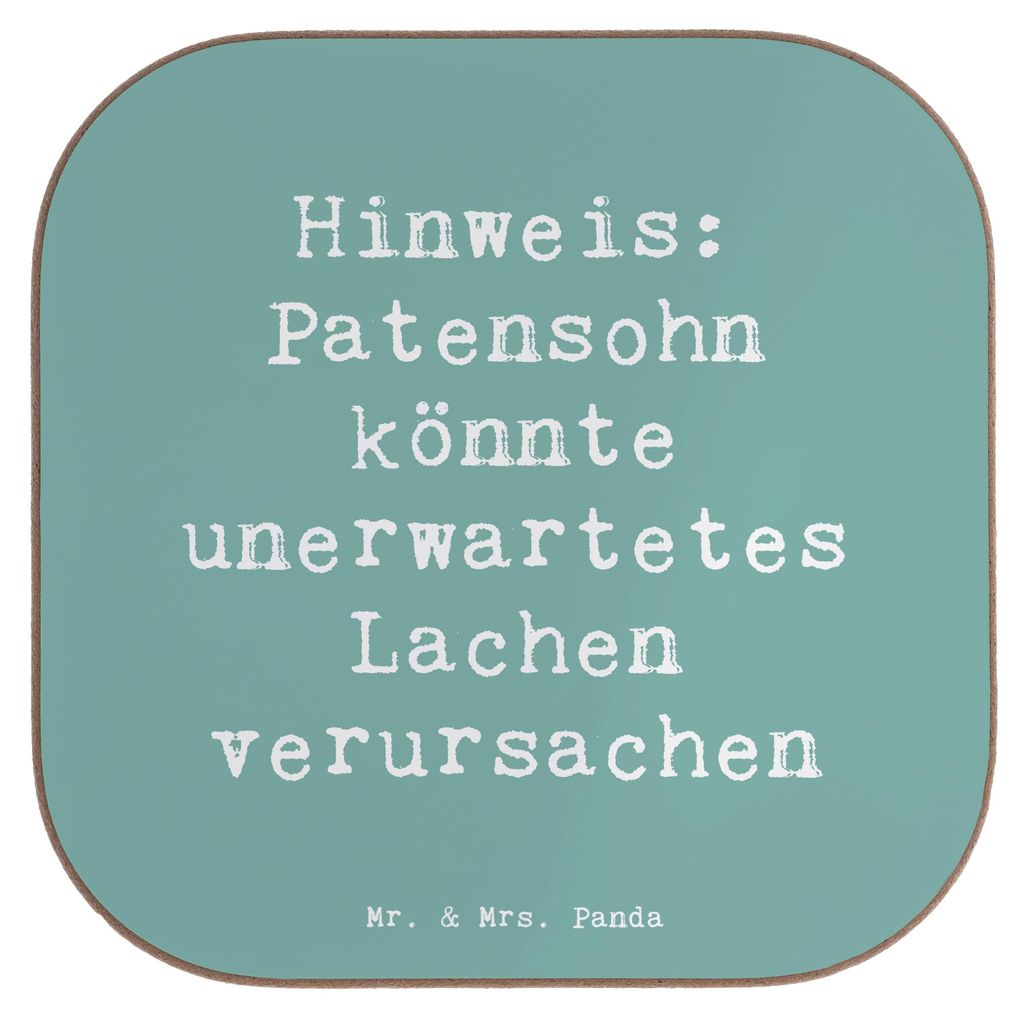 Mr. & Mrs. Panda Untersetzer für Gläser Spruch Unerwartetes Lachen Patensohn - Meeresbrise - Geschenk, Freude, Patenkind, Tischuntersetzer, Danke...