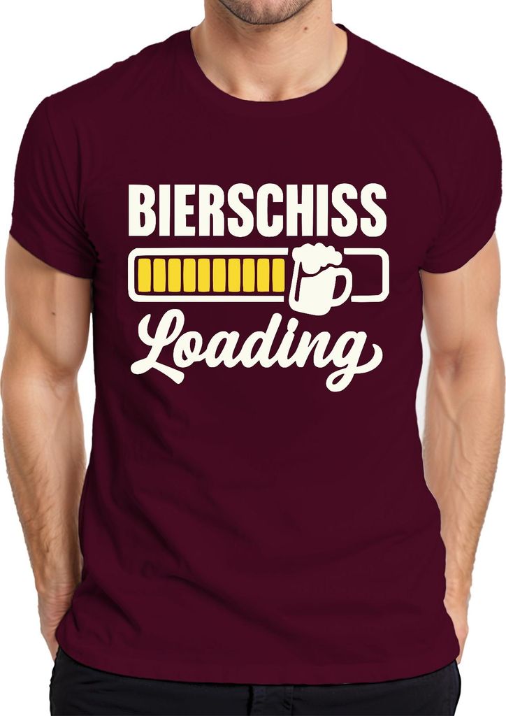 Bierschiss Loading Bier Party Geschenk JGA Lustig Herren T-Shirt, Burgundy, S