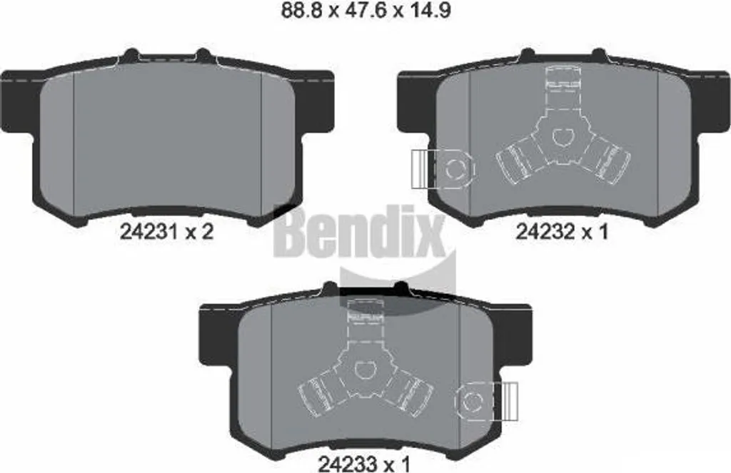 Plaquettes de frein Honda Accord et CR-V BENDIX BPD2109 - Montage OE