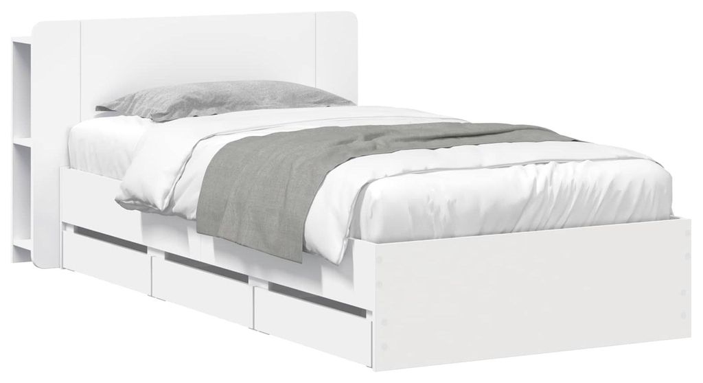 vidaXL Bettgestell mit Stauraum Weiß 80 x 200 cm Holzwerkstoff