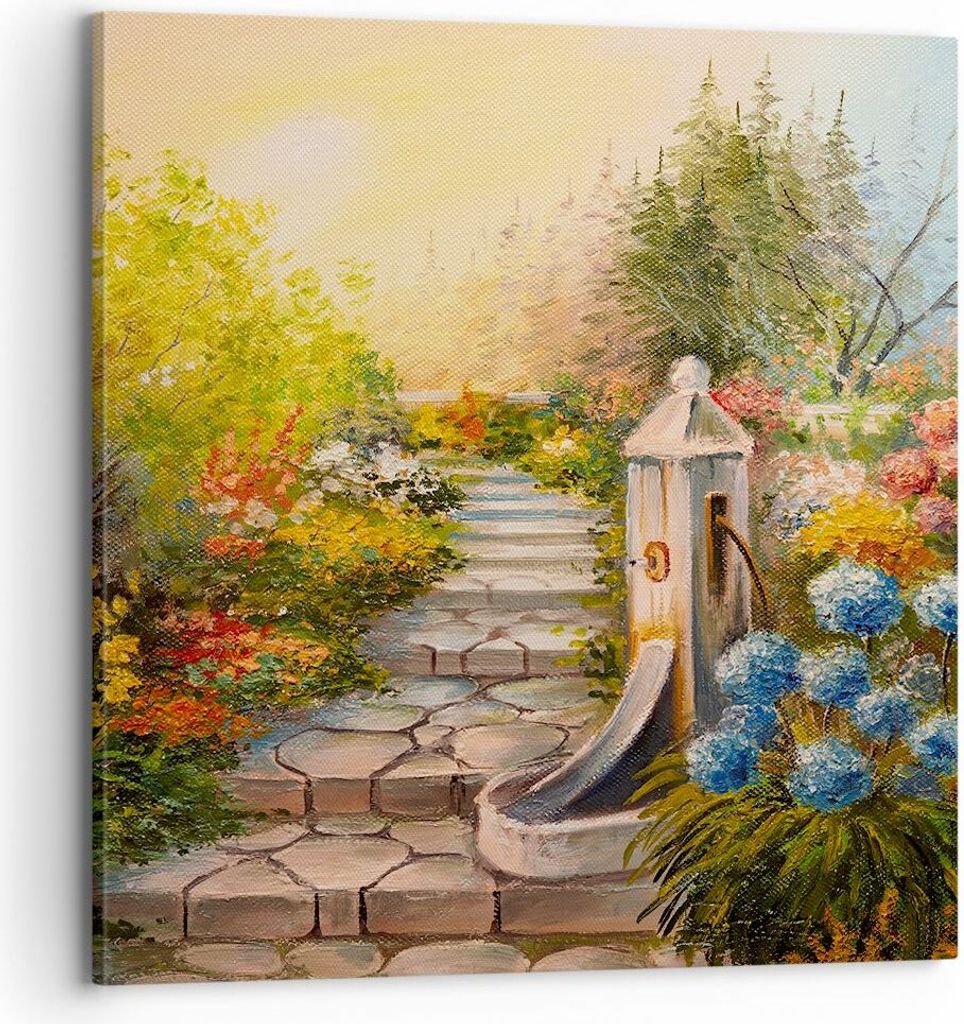 Bild auf Leinwand - Leinwandbild - Garten Blumen Sommer - Produktbild 