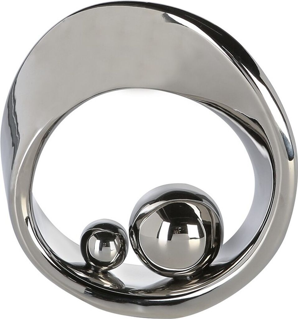 GILDE Skulptur, "Spin", Keramik, silberfarben, , L. 6 cm, Image du produit 