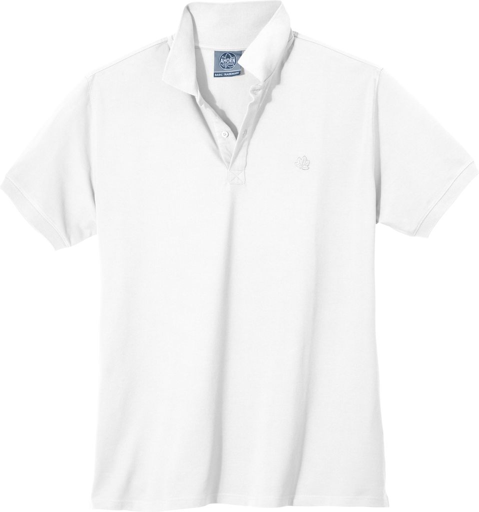 Ahorn Sportswear Basic Poloshirt Übergröße weiß