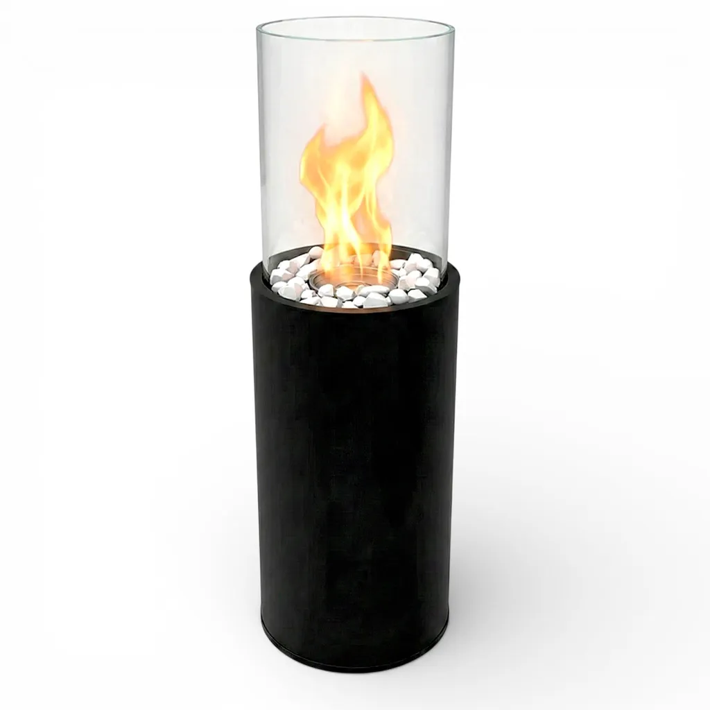 Cheminée sans conduit Roma Black 80,5 cm pour appartement et maison