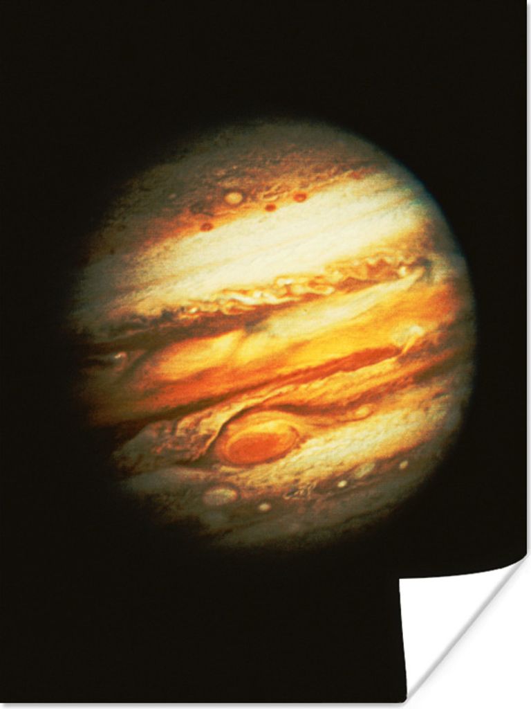 MuchoWow Poster Der leuchtend farbige Jupiter vor einem schwarzen Himmel 90x120 cm - Wohnzimmer