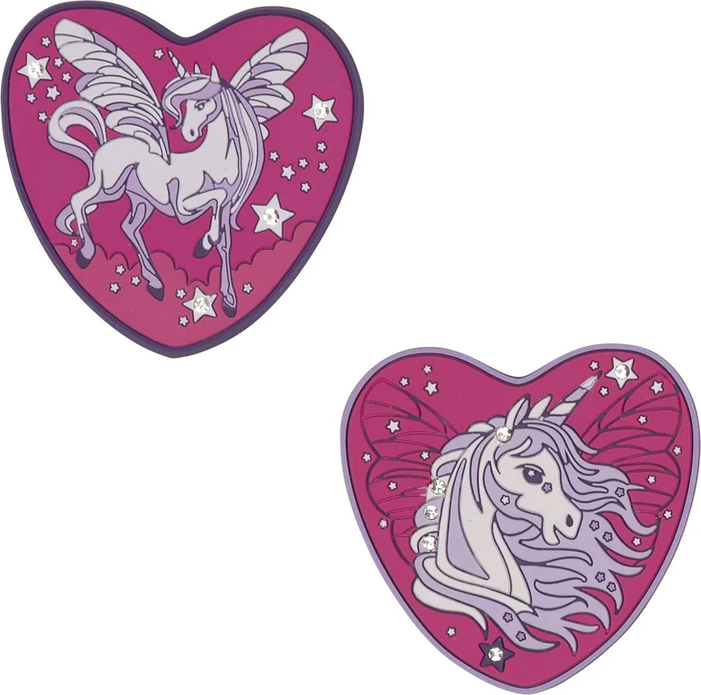 DerDieDas bottoni intercambiabili accessori per lo zaino Wechselbuttons Set 2 teilig Purple Unicorn multicolore