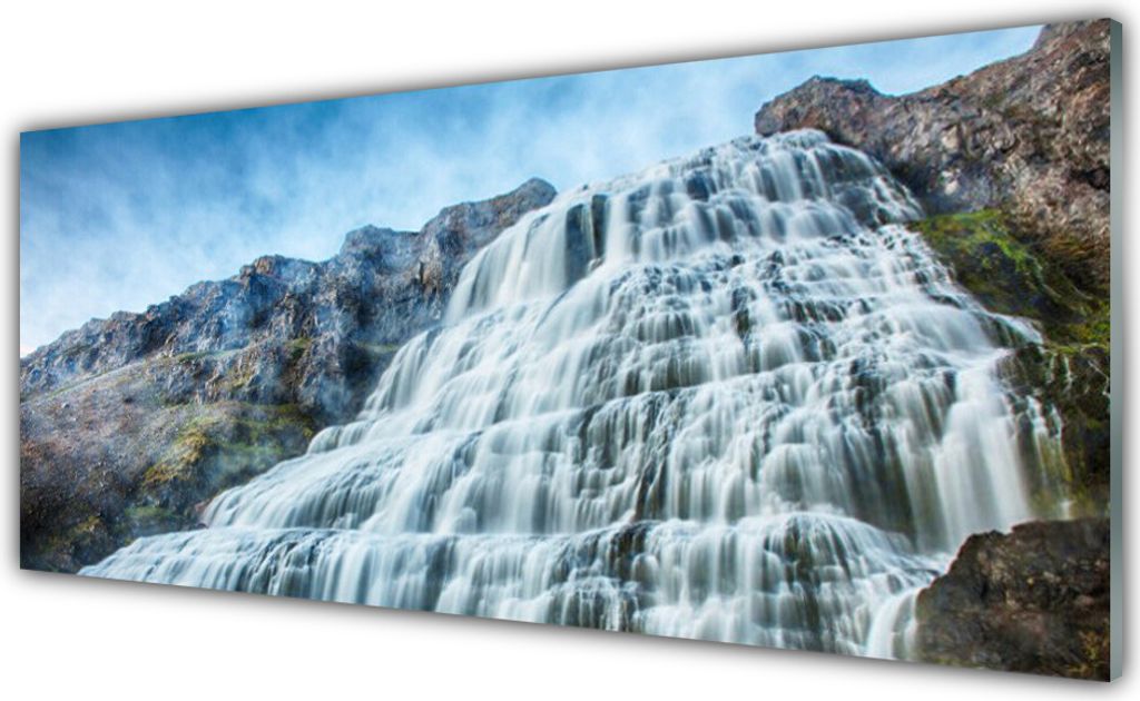 Glasbilder 125x50 Wandbild Druck auf Glas Watterfall Natur