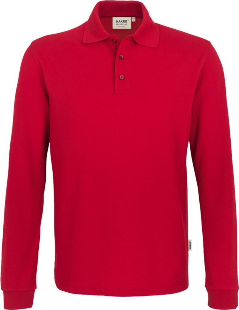 HAKRO Longsleeve-Poloshirt Mikralinar 815, rot, XS