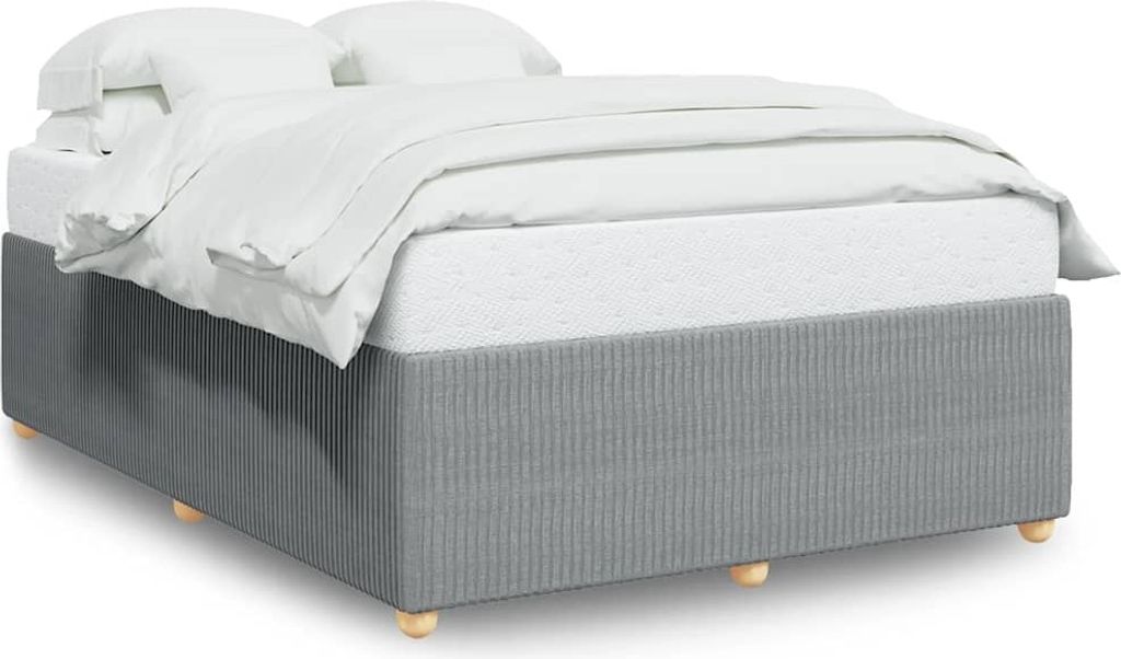 vidaXL Bettgestell ohne Matratze Hellgrau 160x200 cm Stoff