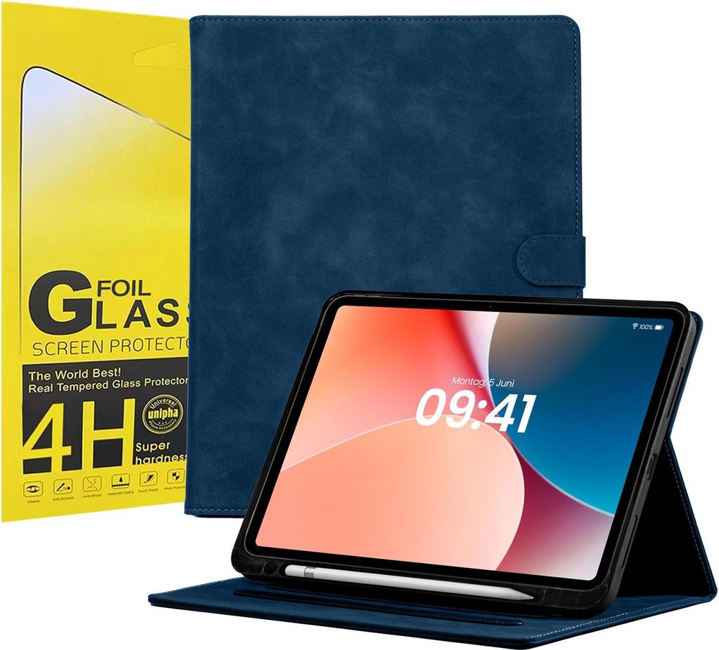 LBH Tablet Schutzhülle + 2x 4H Displayfolie für Apple iPad Pro 8. Gen (M5) 2025 11 Zoll Cover Case Schutz Tablet Farbe: Blau