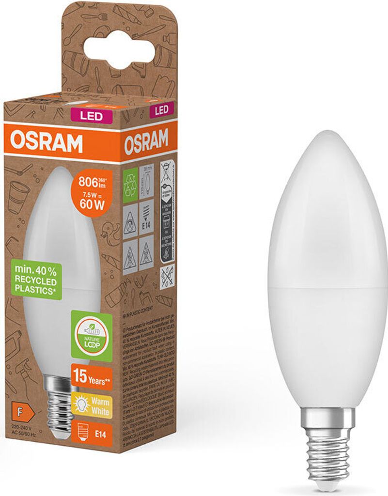 Osram 4058075832008 LED-Lampe Warmweiß 2700 K 7,5 W E14 F Produktbild 