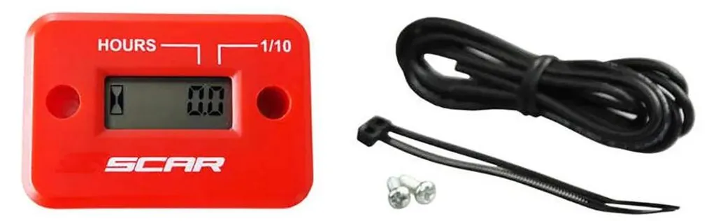 Évitez les pannes moteur avec le compteur d'heures SCAR filaire rouge velcro