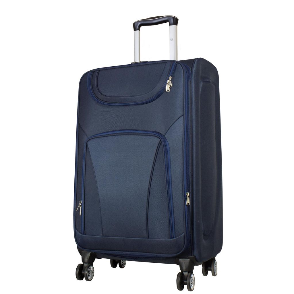 Großer Nylon Reisekoffer 78cm Maribor blau Trolley 4 Rollen Produktbild 