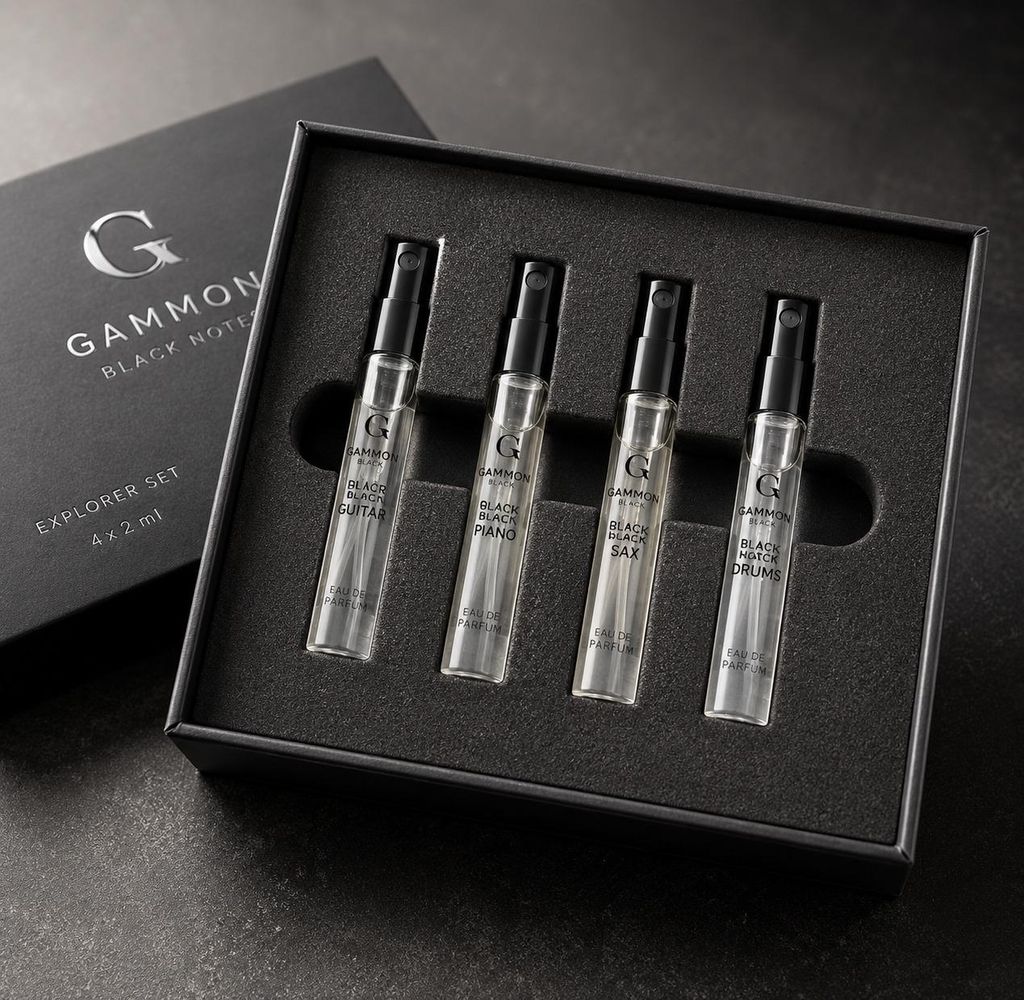 GAMMON 9489 Black Notes Parfum Explorer-Set (4x2 ml), das Produktbild 