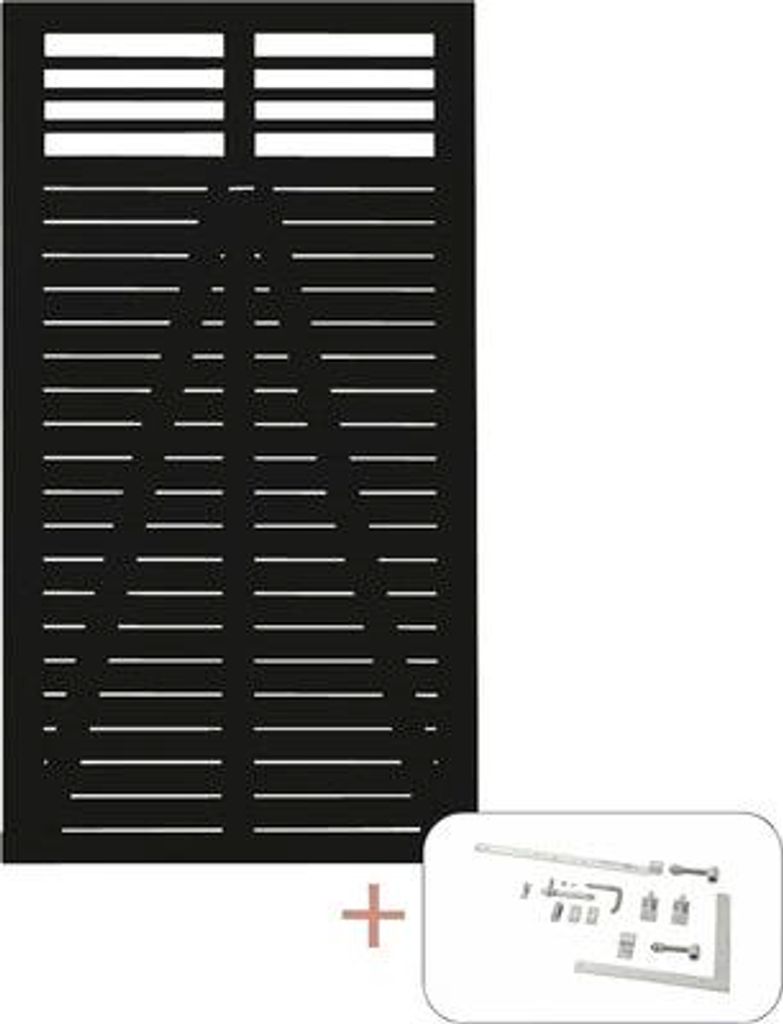 Einzeltor PLUS Decora inkl. Beschläge 100 x 180 cm RAL 9005 schwarz