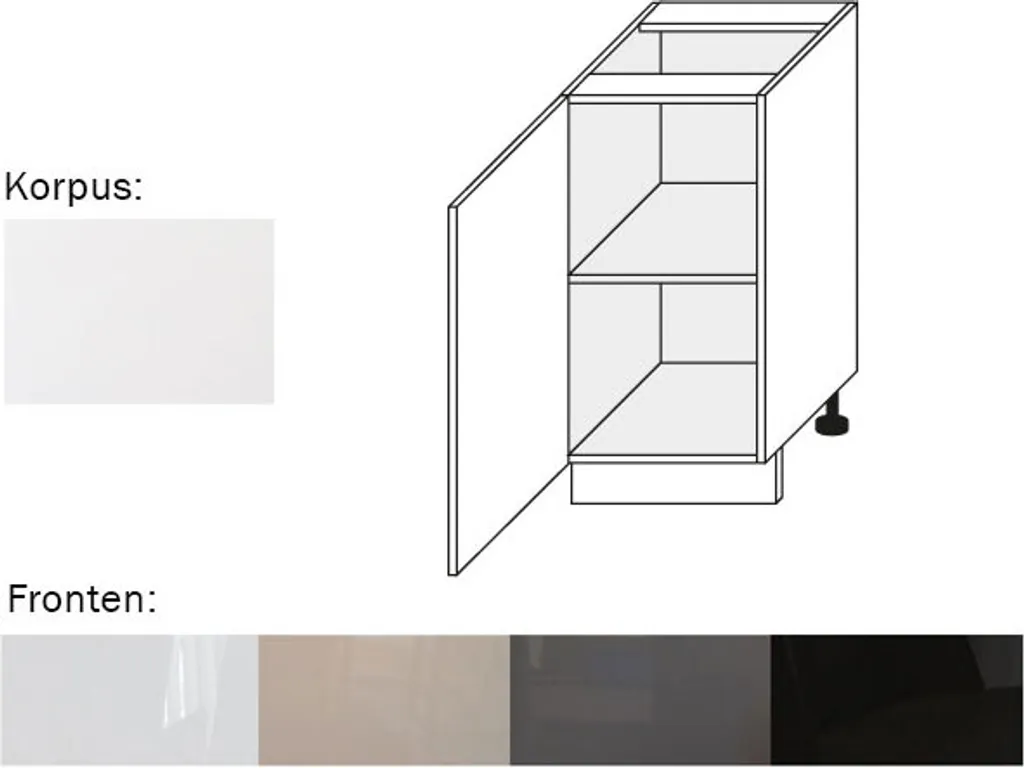 Mobile Cucina Bianco Perla Opaco 40cm | Base 1 Anta Acrilico EST-DE/40
