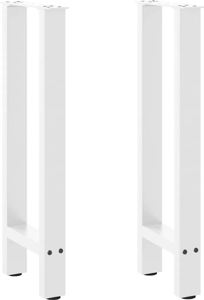 Gambe Tavolo Consolle Acciaio Bianco 2 pz 28x72 cm - Fai da Te Robusto