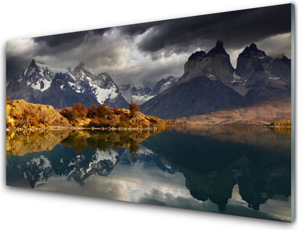 Acrylglasbilder 100x50 Wandbild Druck Gebirge See Landschaft