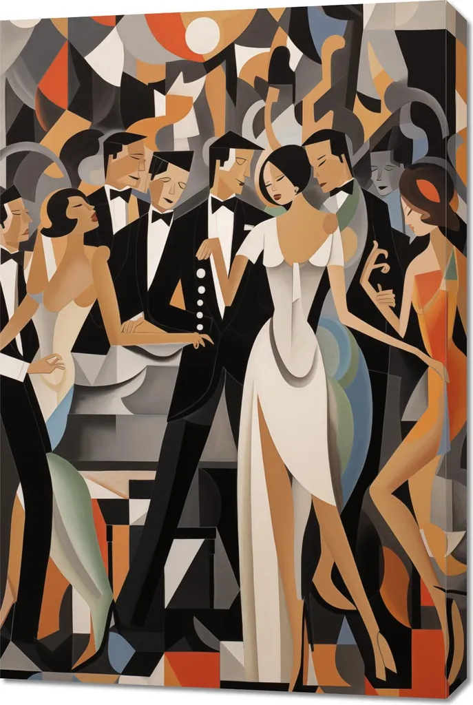 Quadro Art Déco Moderno 60x90 | Poster su Tela Ballo Vintage Chic