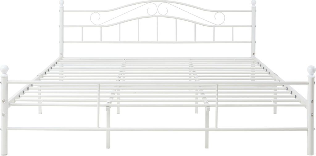 Metallbett 'Florenz' 180x200cm Weiß + Lattenrost Produktbild 