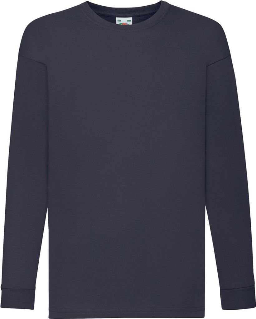 Fruit Of The Loom Kinder T-Shirt, langarm BC324 (14-15 Jahre (164)) (Dunkles Marineblau)