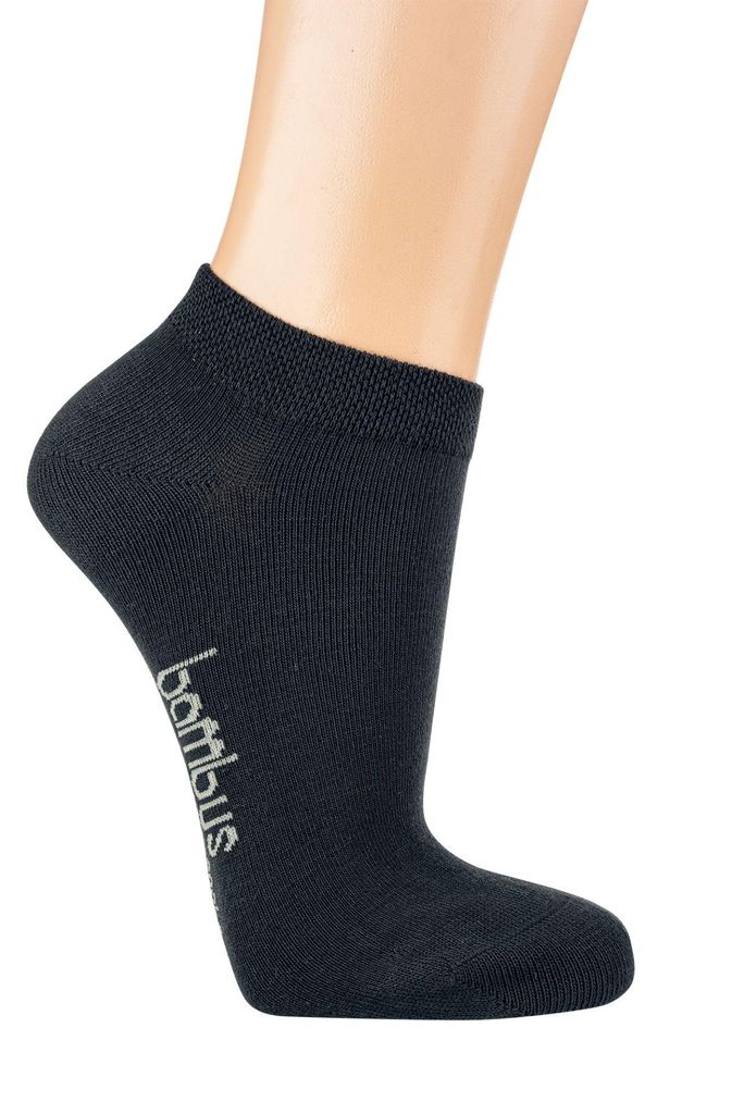 Bambus Viskose Sneakersocken knöchelkurz Anthrazit Gr. Produktbild 