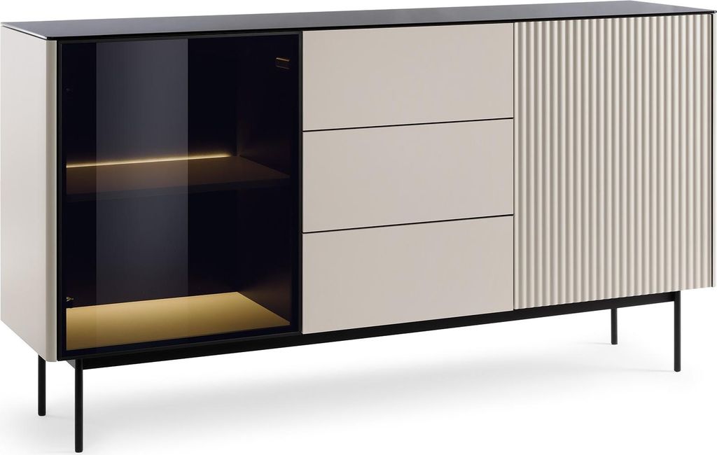 BETTSO Zweitürige Kommode Cashmere RITA Glasfront mit Produktbild 