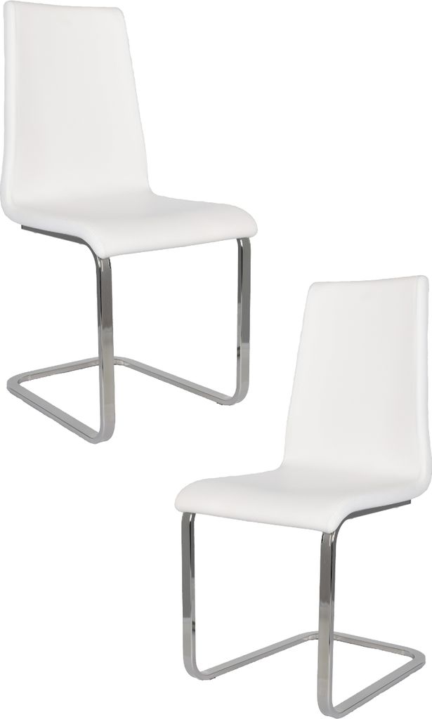 t m c s Tommychairs - 2er Set Freischwinger-Stühle BERLIN mit hochfestem rechteckigem Freischwingergestell aus Stahl und Sitzflaeche aus mehrschic...