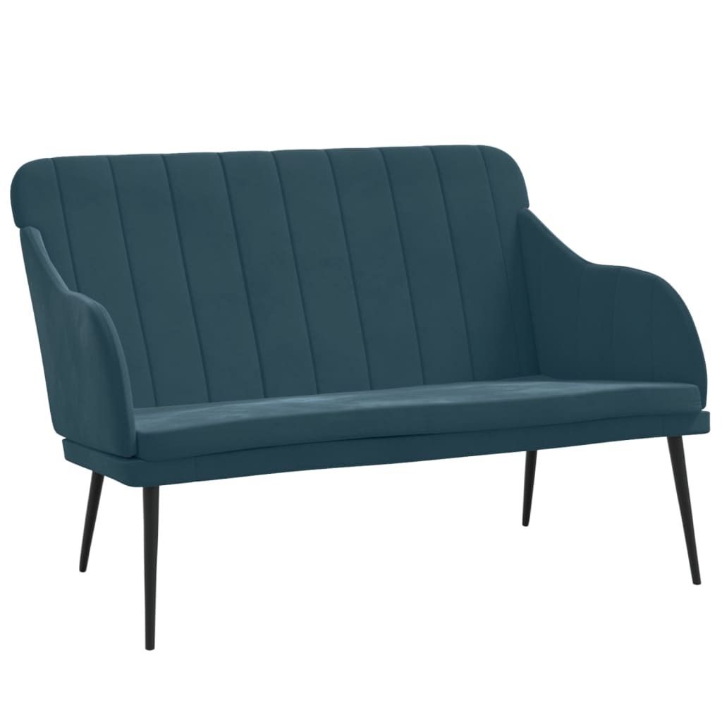 Sitzbank Blau 110x76x80 cm Samt