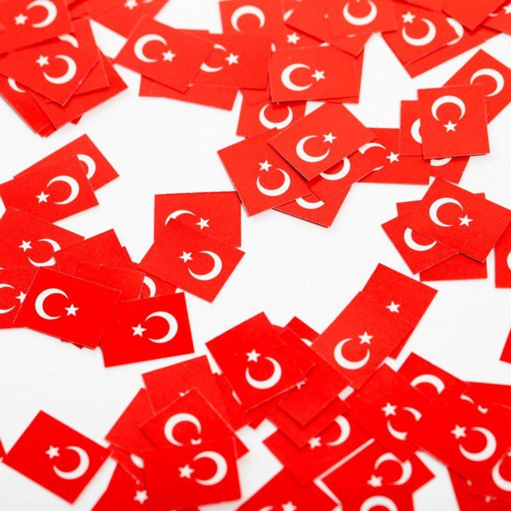 Deko Konfetti aus Papier Türkei Flaggen 150st